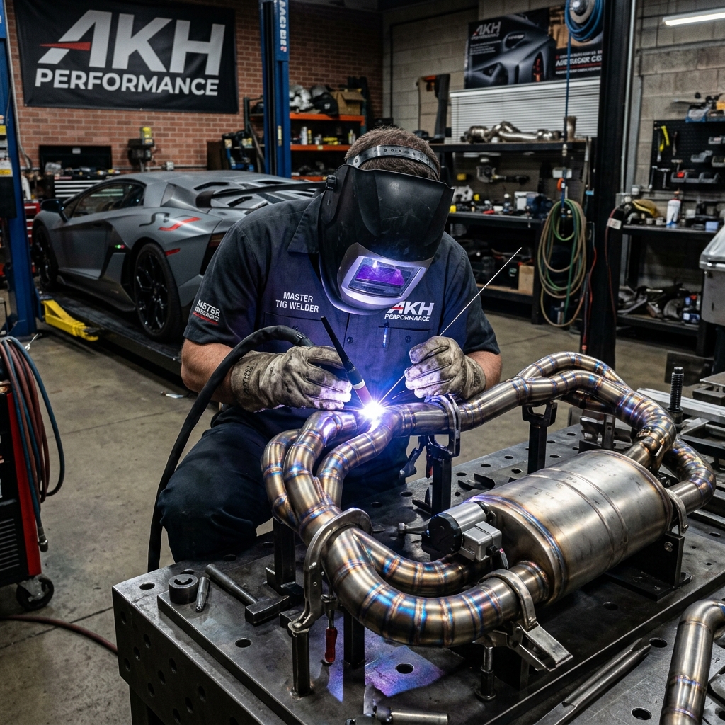 Custom Titanium & Stainless Valvetronic Exhaust Fabrication in the UAE
